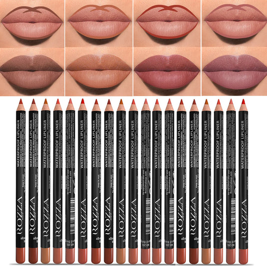 “14-Color Nude Matte Lipstick Pencil – Long-Lasting, Waterproof, High Pigmented Lip Liner”