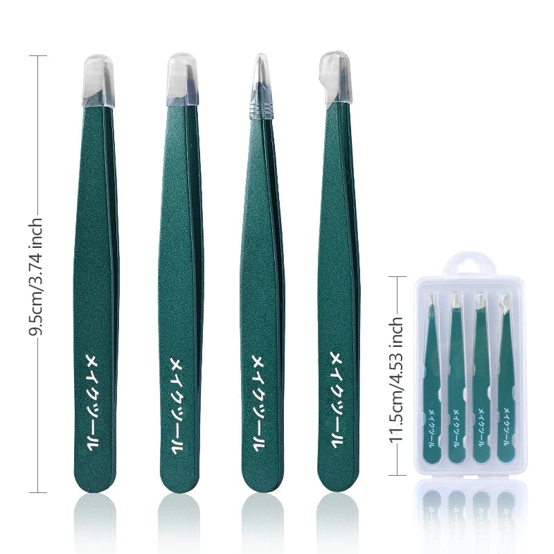 “2/4/6 Pcs Beauty Tweezers: Stainless Steel, Colorful, Precise Hair Removal Tools.”