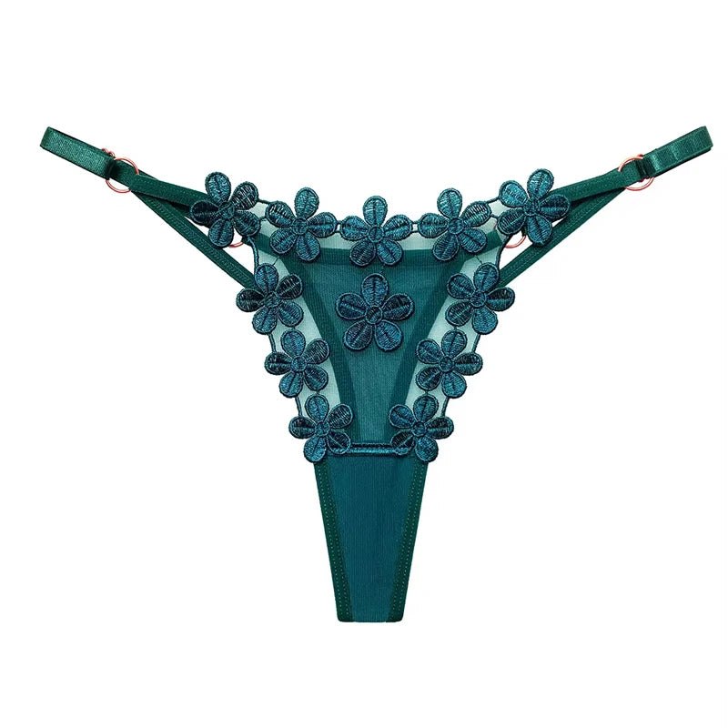 “Sexy Lace Butterfly Thong - Transparent Mesh Low Waist G-String for Women.”