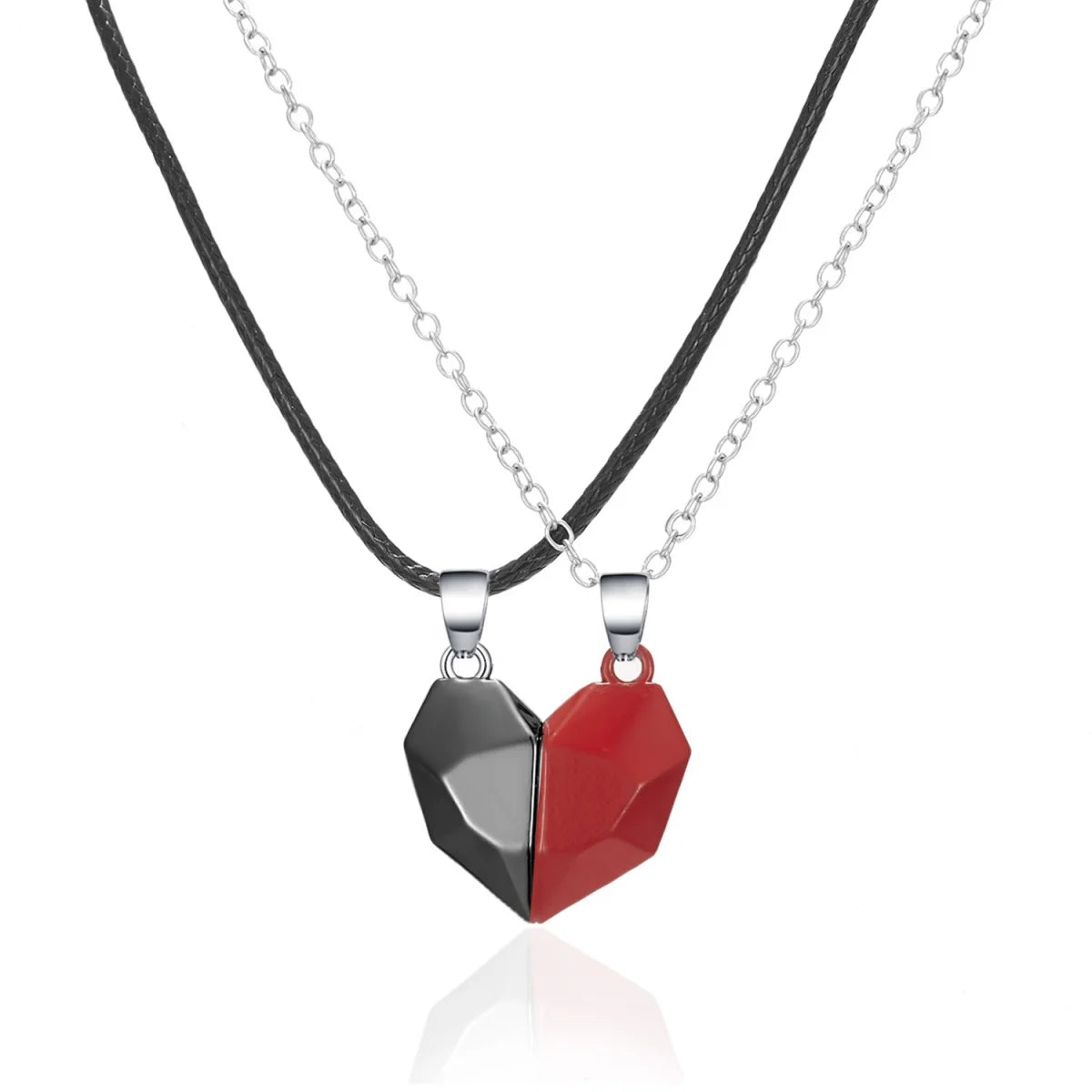 “2Pcs Magnetic Heart Necklace - Couples’ Jewelry for Valentine’s & Weddings.”