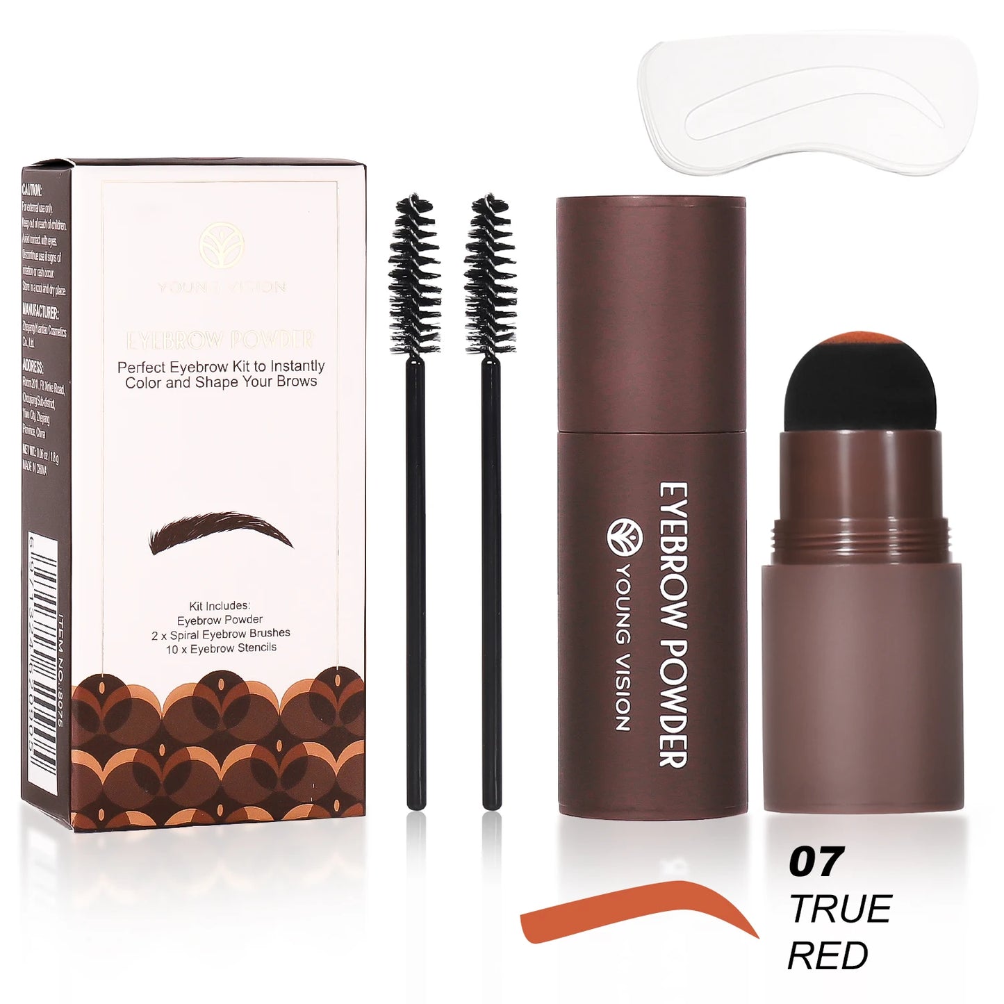 “Eyebrow Stamp Stencil Kit – 1 Stamp, 10 Shapes, Long-Lasting, Waterproof Brow Makeup”