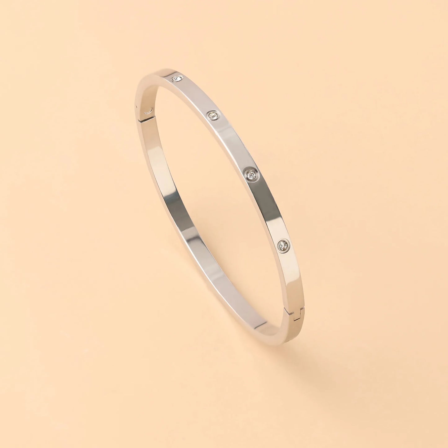 “Fashion Stainless Steel Cubic Zirconia Bracelet Couple Holiday Party Everyday Jewelry Gift”