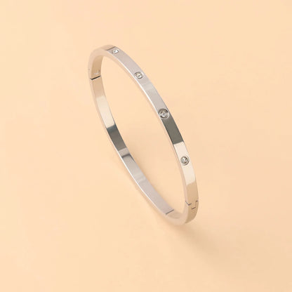“Fashion Stainless Steel Cubic Zirconia Bracelet Couple Holiday Party Everyday Jewelry Gift”