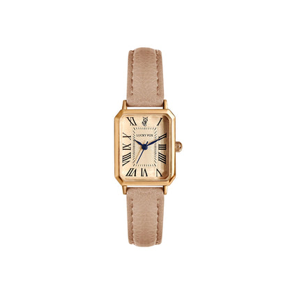 “Fashion Retro Digital Dial Watch - Square Leather Strap Quartz Wristwatch for Women.”