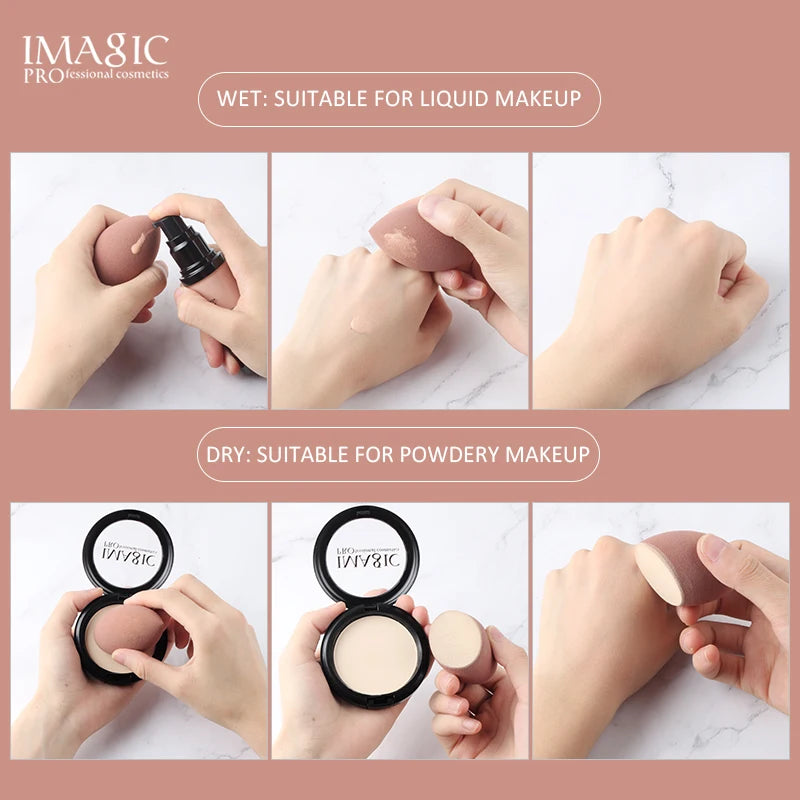 “IMAGIC beauty sponge, soft puff, gourd shape, water drop, wet and dry makeup tool.”