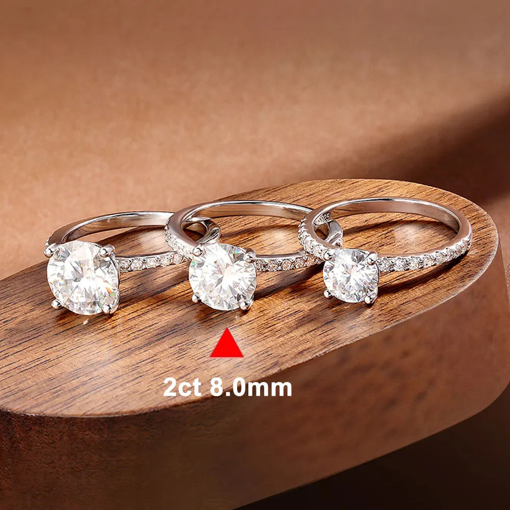 “1-3CT D VVS1 moissanite ring, 18K white gold plated, 925 silver, GRA certified.”