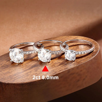 “1-3CT D VVS1 moissanite ring, 18K white gold plated, 925 silver, GRA certified.”