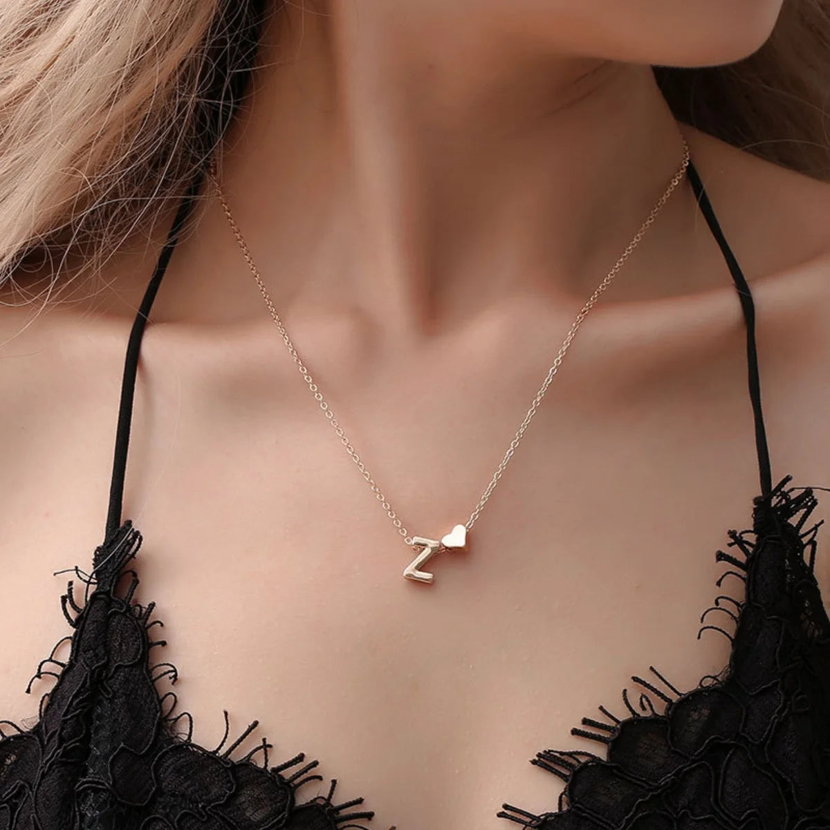 “Initial 26 Letter Heart Necklace for Women and Girls, Perfect Friendship Gift.”