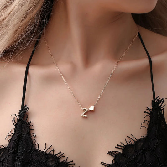 “Initial 26 Letter Heart Necklace for Women and Girls, Perfect Friendship Gift.”