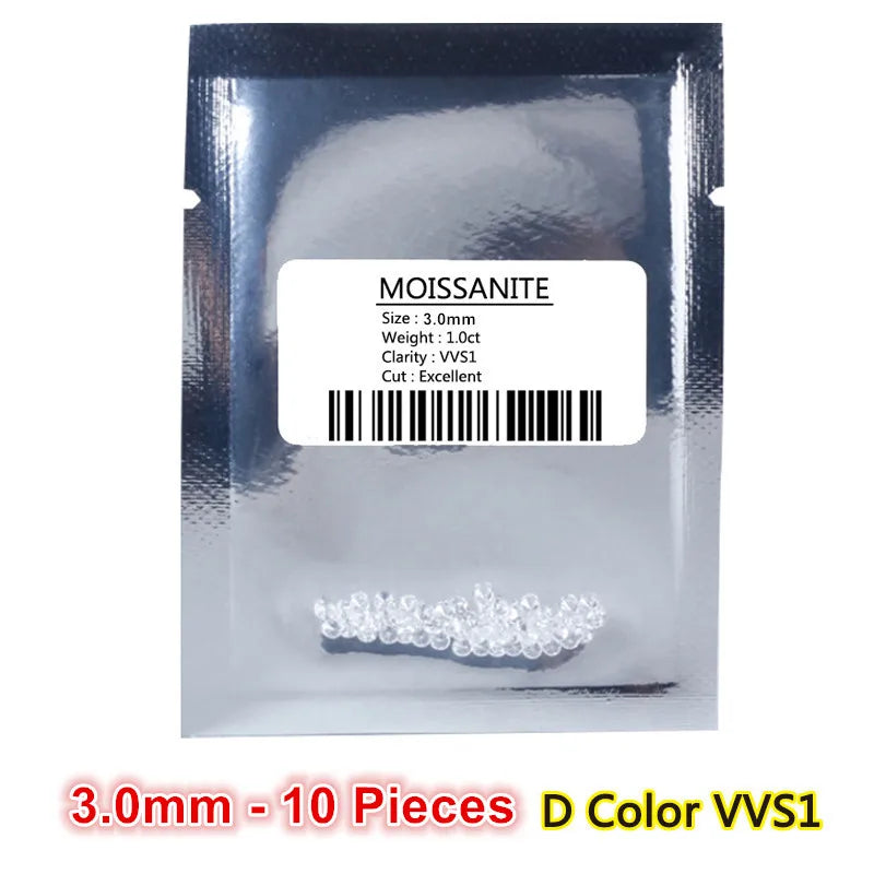“Certified lab-grown moissanite gemstones, pass diamond tester, ideal for fine jewelry.”
