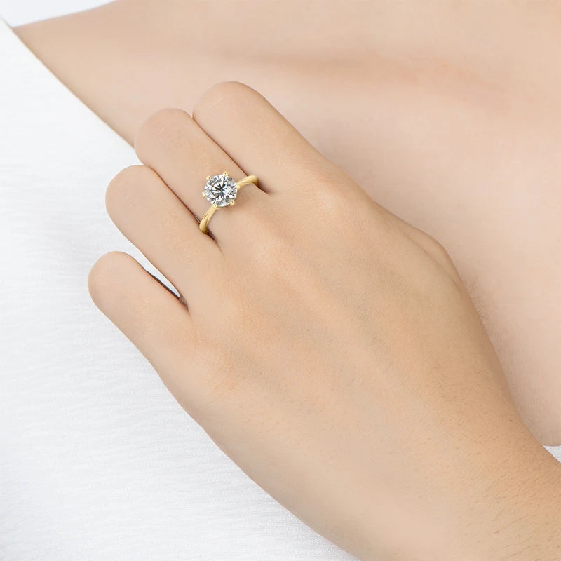 “0.5-3CT Moissanite Solitaire Ring Silver 925 14K Gold Plated Wedding Engagement Jewelry.”