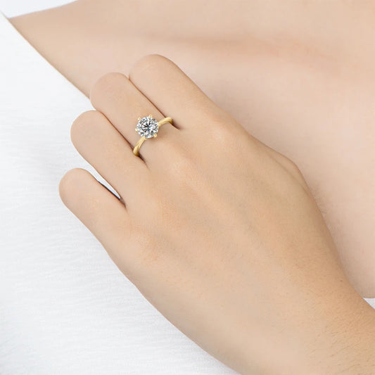 “0.5-3CT Moissanite Solitaire Ring Silver 925 14K Gold Plated Wedding Engagement Jewelry.”