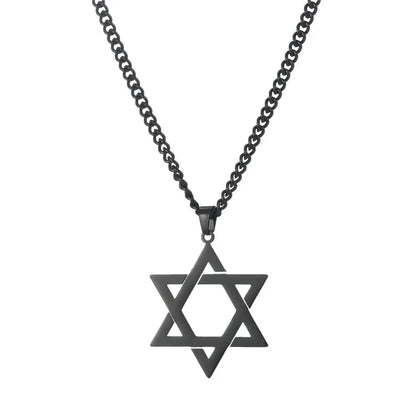 “Gold Star of David Hexagram Choker Necklace Unisex Stainless Steel Jewish Jewelry.”