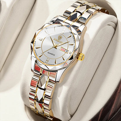 “Luxury Women’s Quartz Watch: Fashionable, Waterproof, Luminous, Perfect Gift Accessory.”