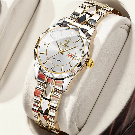“Luxury Women’s Quartz Watch: Fashionable, Waterproof, Luminous, Perfect Gift Accessory.”