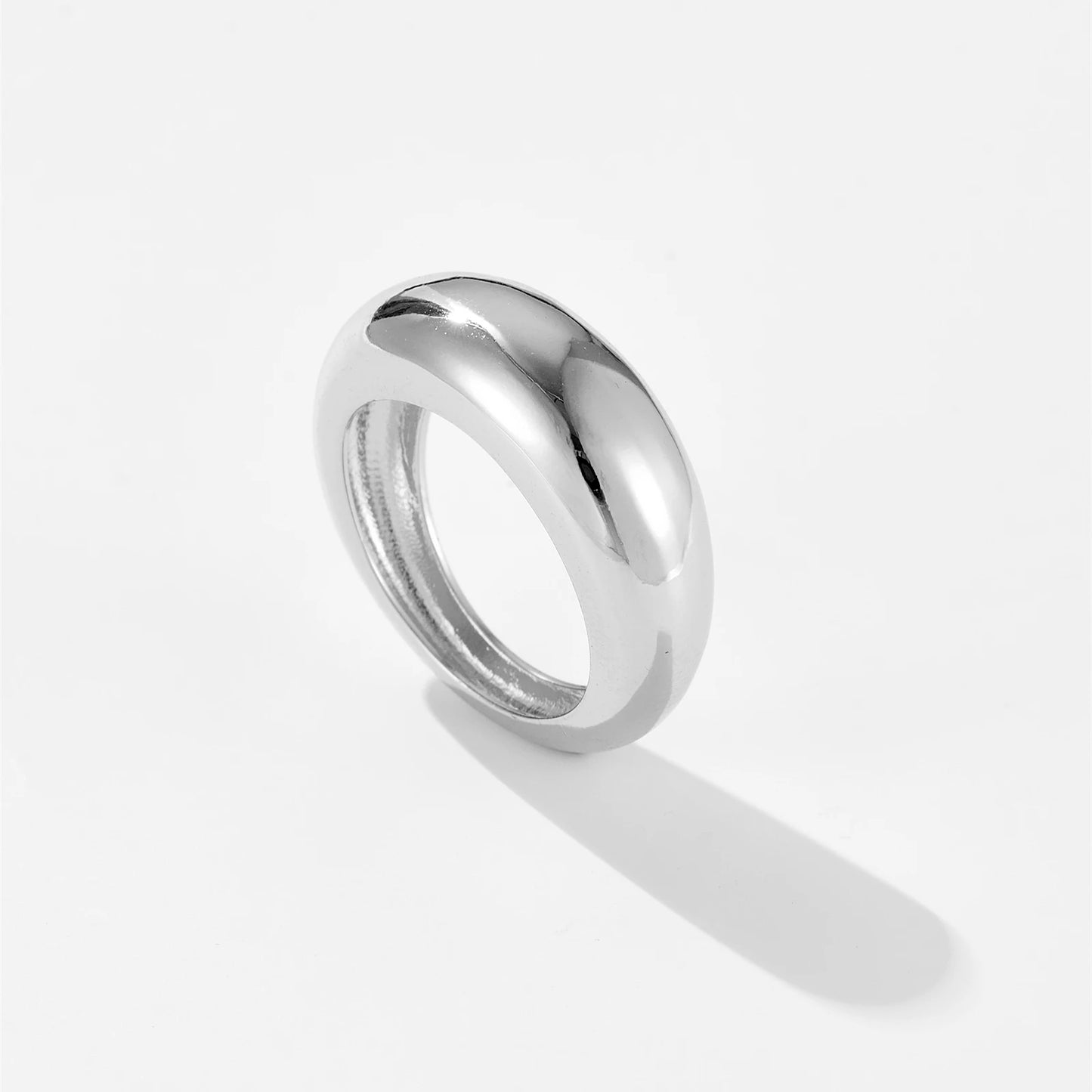 “925 Sterling Silver Thin Dome Ring, Pave Zircon, Elegant Women’s Party Jewelry.”