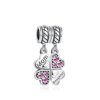 “925 Silver Family Charm Pendant - Sparkling Boy/Girl Bead for Pandora Bracelet.”