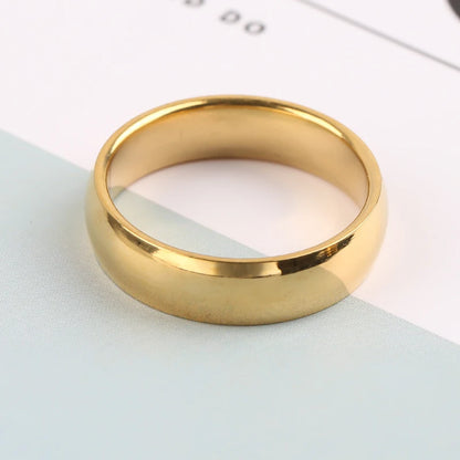 “ Simple Smooth Stainless Steel Ring - Gold Color Couple Rings for Wedding & Engagement.”