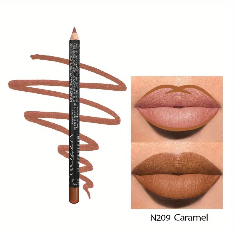 “14-Color Nude Matte Lipstick Pencil – Long-Lasting, Waterproof, High Pigmented Lip Liner”