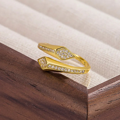 “Snake Ring – Micro Inlaid Zircon, Simple Design, Fashion Index Finger Ring for Women”