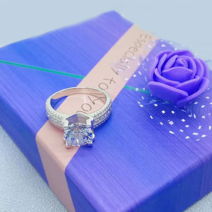 “2ct Moissanite wedding ring, 925 silver, D color VVS diamond, engagement jewelry.”