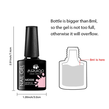 “7-piece gel polish set for DIY nail art, long-lasting soak-off UV gel.”