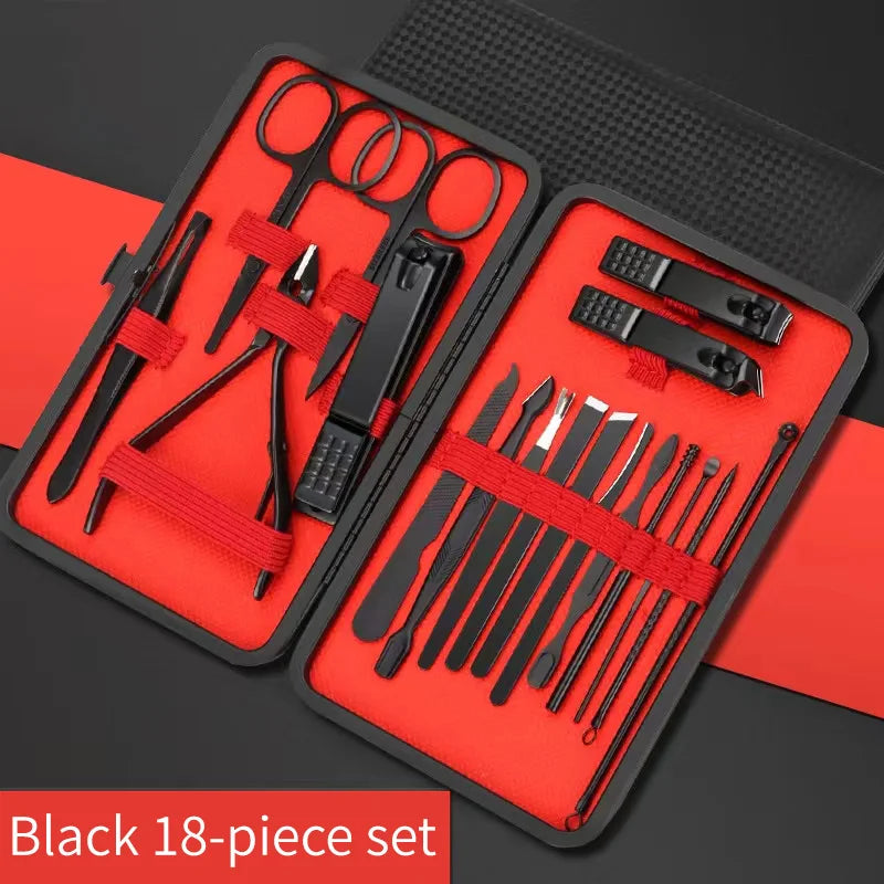 “Convenient nail clipper set with manicure, pedicure, trimming, and peeling tools.”