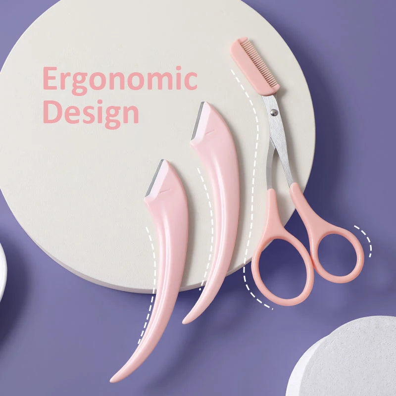 “Professional Eyebrow Razor with Comb, Trimming Knife, Face Scraper Accessories for Women.”