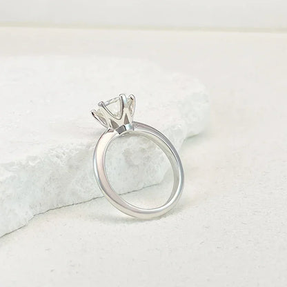 “5-carat Moissanite ring, sterling silver, white gold, D color, engagement jewelry.”