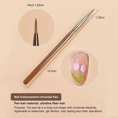 “9PCS UV gel nail brushes, liner pens, DIY acrylic painting for nail art designs.”