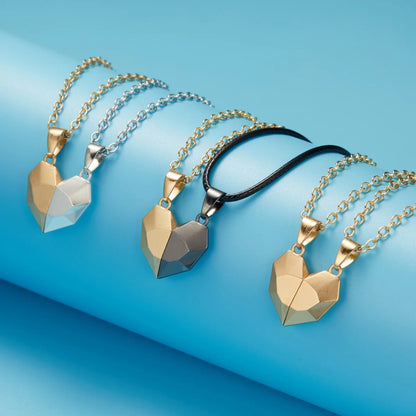 “2Pcs Magnetic Heart Necklace - Couples’ Jewelry for Valentine’s & Weddings.”