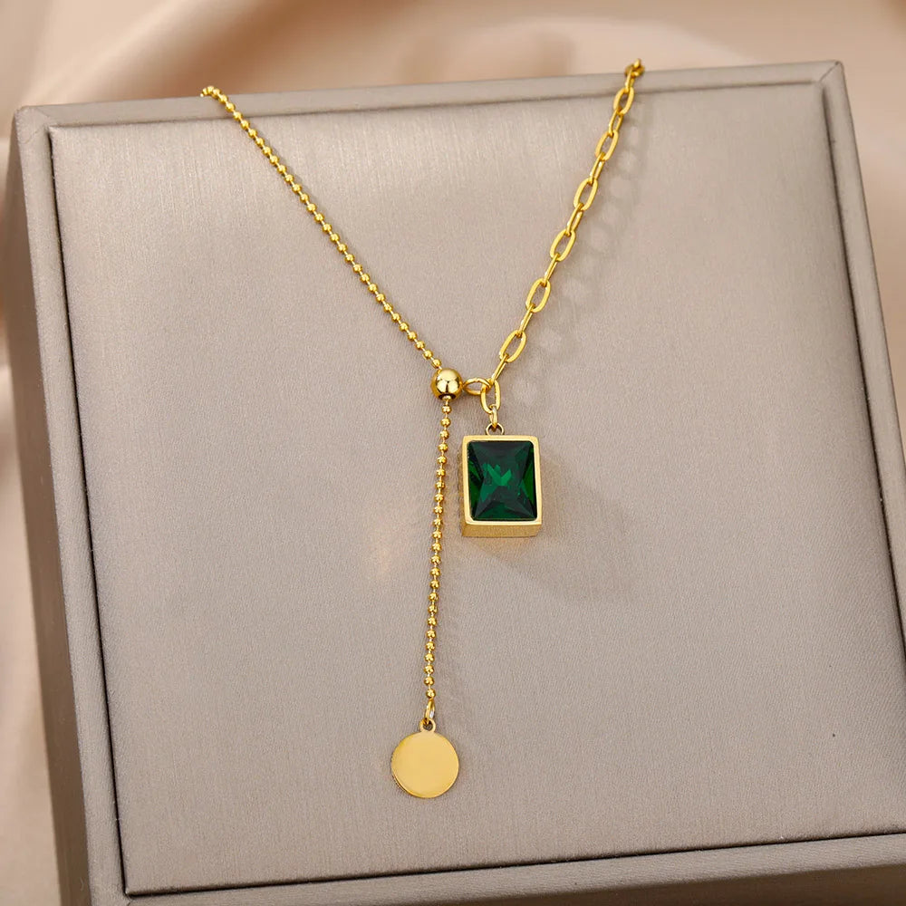 “316L Stainless Steel Heart Necklace - Multilayer Gold Goth Jewelry.”