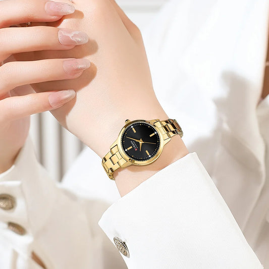 “Women’s Bracelet Watch, Simple Dial, Elegant Quartz Fashion Accessory.”