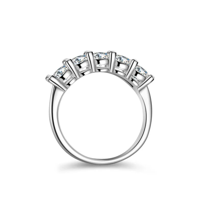 “4mm D Color VVS Moissanite Ring for Women, S925 Sterling Silver Wedding Band.”