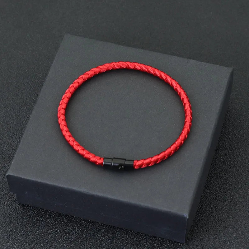 “Grade A Keel Rope Bracelet - Lucky Red Thread Magnetic Bracelet for Couples, Wealth & Prosperity.”