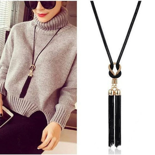 "Women Necklaces Pendants Tassel Sweater Chain Fashion Long Necklace Jewelry"