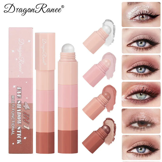 “4-color waterproof, non-smudge, pearlescent eyeshadow pencils for highlighting.”