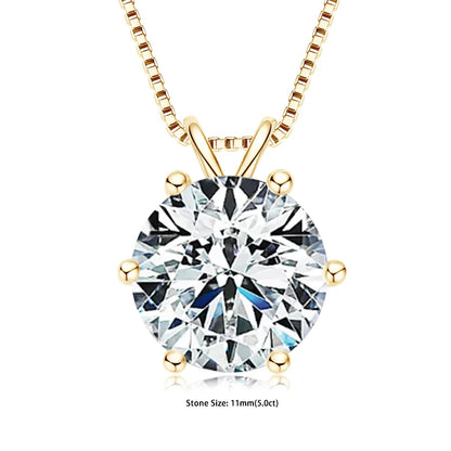 "GRA Certified 0.5-5ct Moissanite Pendant, 925 Sterling Silver Necklace, Elegant Gift for Women."