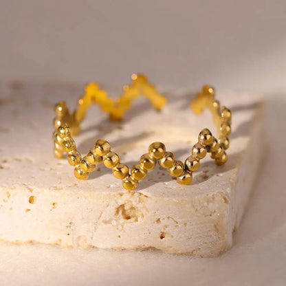 “Trendy Gold Stainless Steel Rings for Women - Perfect Wedding & Couple Jewelry.”