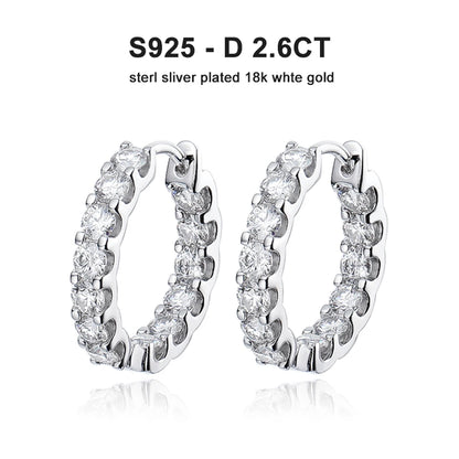 “2.6ct D color Moissanite earrings, sterling silver, white gold, wedding jewelry.”