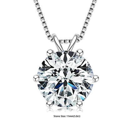 "GRA Certified 0.5-5ct Moissanite Pendant, 925 Sterling Silver Necklace, Elegant Gift for Women."