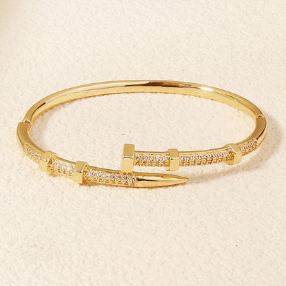 “Trendy zircon screw bracelet for women, perfect gift for everyday and parties.”