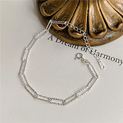 “Luxury 925 sterling silver star beaded double-layer adjustable bracelet for women.”