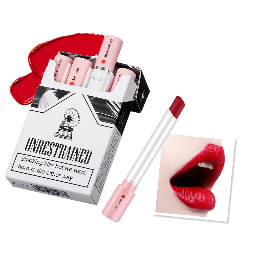 “4 pcs/set Long Lasting Matte Lipstick Set Waterproof Nude Lip Gloss Cosmetics”