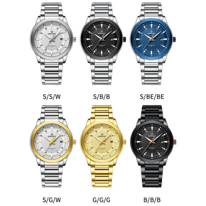 “Top Brand Mens Stainless Steel Quartz Sports Watch Waterproof Luxury Date Clock.”