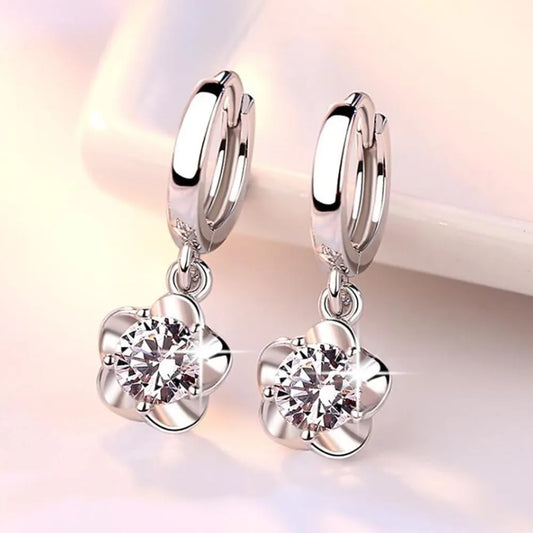 “925 Sterling Silver Earrings with Purple Zircon, Retro Design, Elegant Jewelry Gift.”