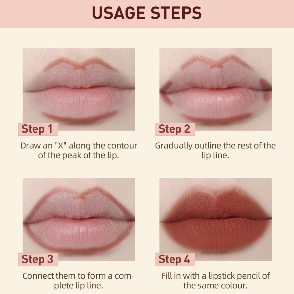 “QIBEST 2pcs Lipstick & Lipliner Pen Set – Matte Velvet Lip Liner, Long-Lasting Sexy Red Lipstick”