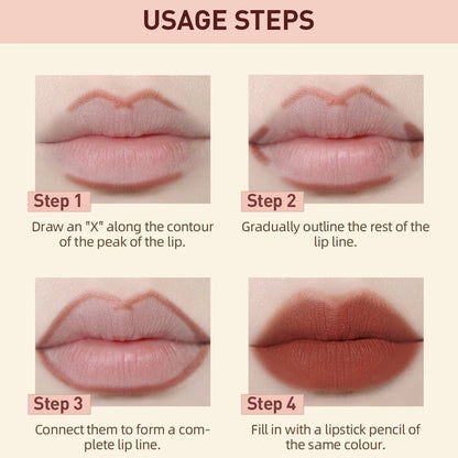 “QIBEST 2pcs Lipstick & Lipliner Pen Set – Matte Velvet Lip Liner, Long-Lasting Sexy Red Lipstick”