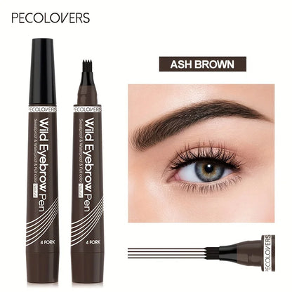 “Waterproof 4-Tip Eyebrow Pen – 6 Colors, Long-Lasting Tattoo Effect for Natural Brows”