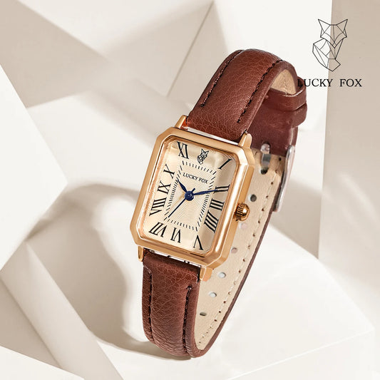 “Fashion Retro Digital Dial Watch - Square Leather Strap Quartz Wristwatch for Women.”